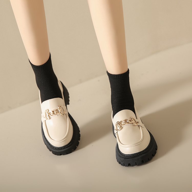 Old Money Chunky Leather Mocassins – Daurea Maison Metal Chain Edition