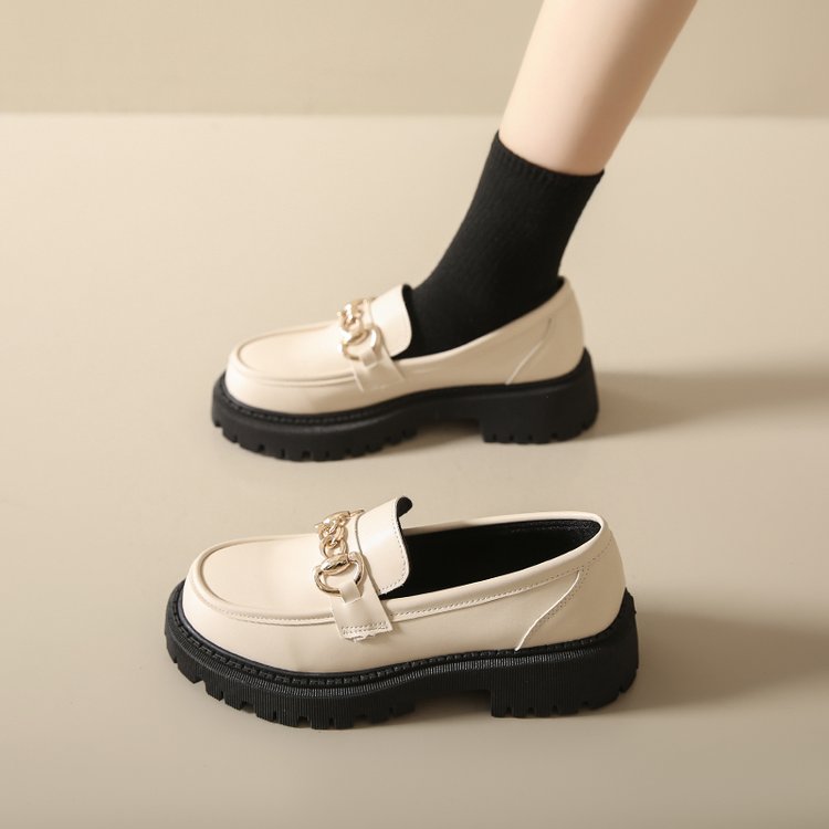 Old Money Chunky Leather Mocassins – Daurea Maison Metal Chain Edition